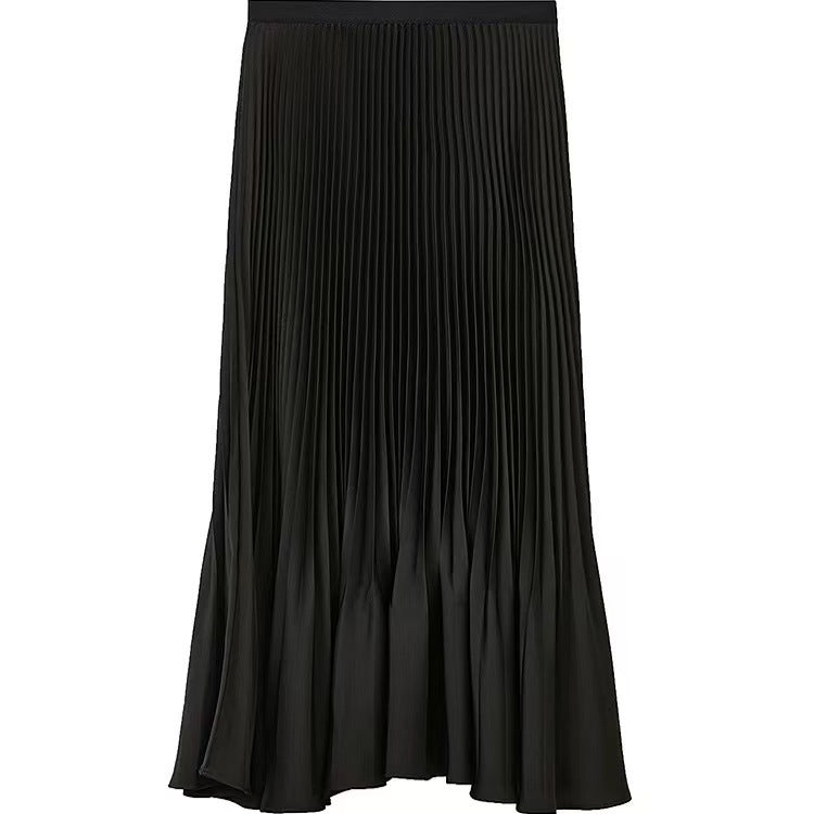Shimmer Pleated Mermaid Midi Skirt