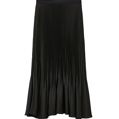 Shimmer Pleated Mermaid Midi Skirt