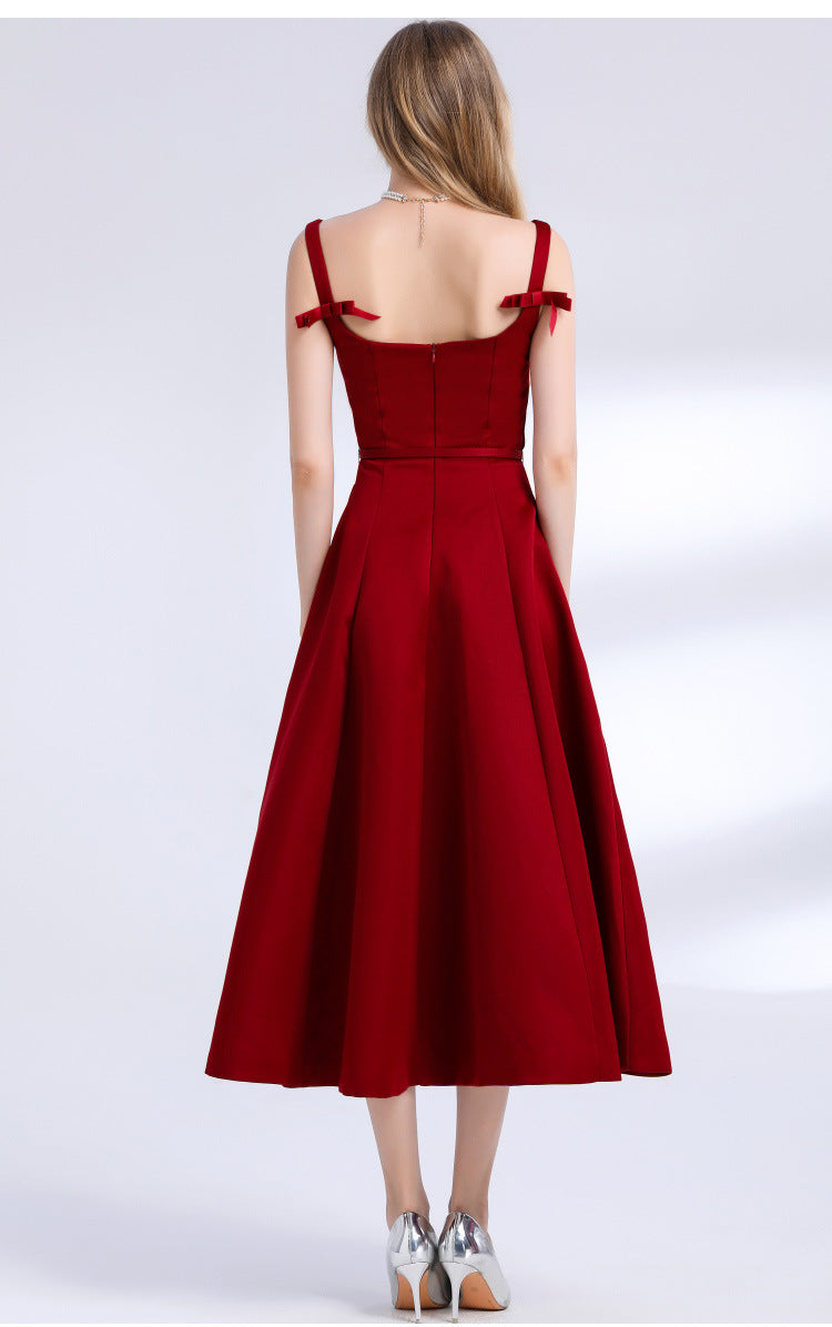 French Style Satin Slip Maxi Dress