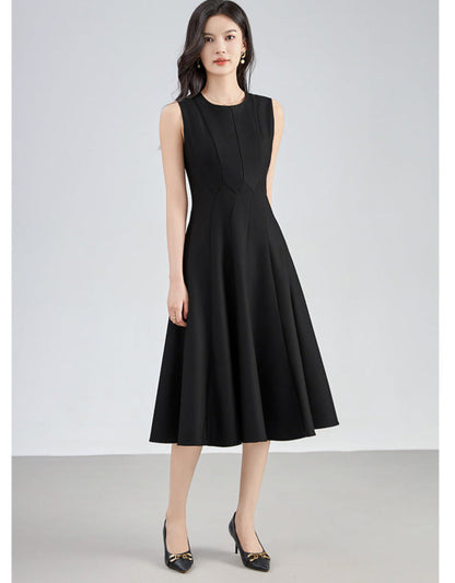 Wool-Blend Midi Dress with Pockets
