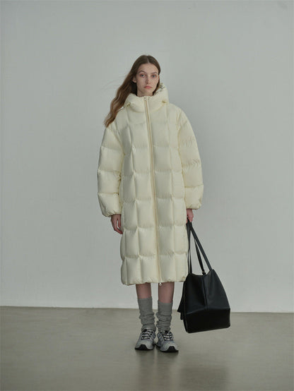Long Hooded Duck Down Coat