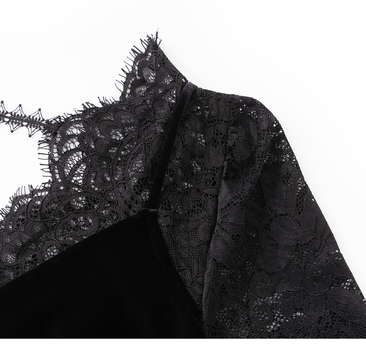 French Velvet Lace Embroidered Slim Dress