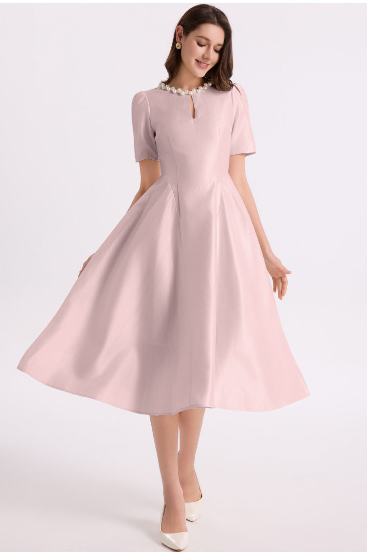 Pearl Collar Maxi Dress