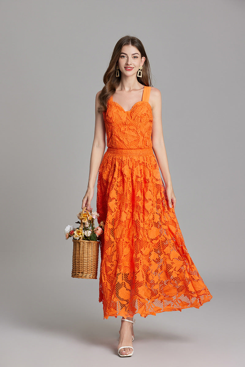 Lace-Detail Sleeveless Summer Dress