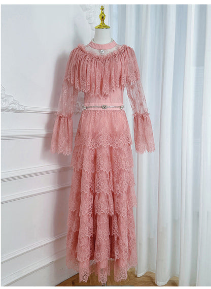 French Elegance Tulle-Layered Crystal Princess Gown