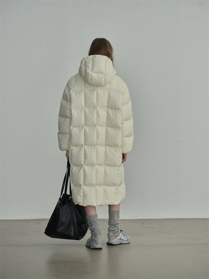 Long Hooded Duck Down Coat