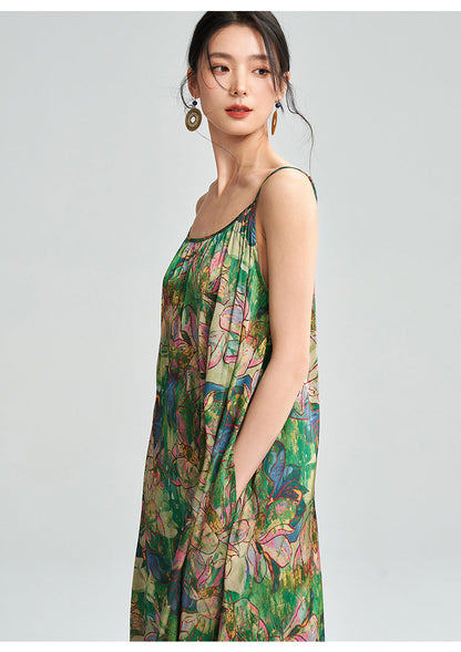 Floral Retro Sleeveless Loose Summer Dress