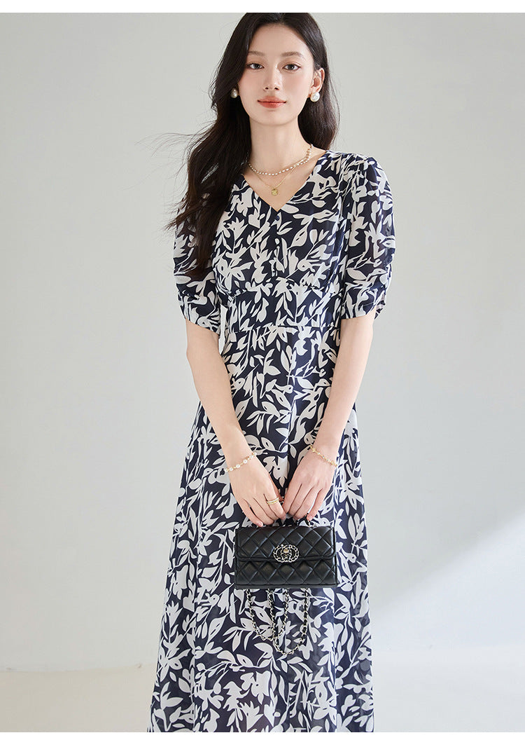 Seraphina Floral V-Neck Midi Dress