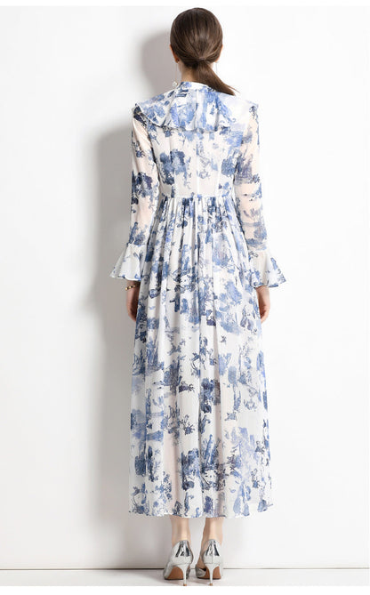 Ink Print Shirt Dress