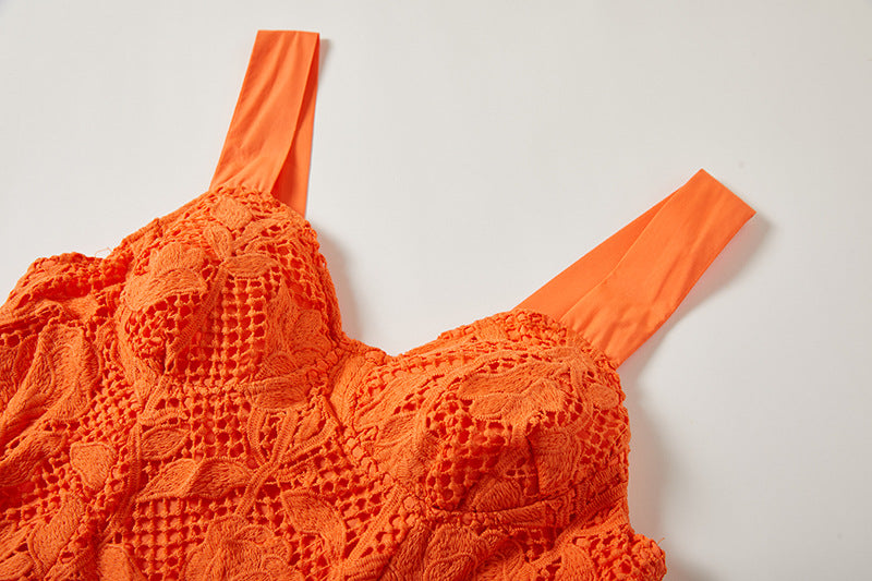 Lace-Detail Sleeveless Summer Dress