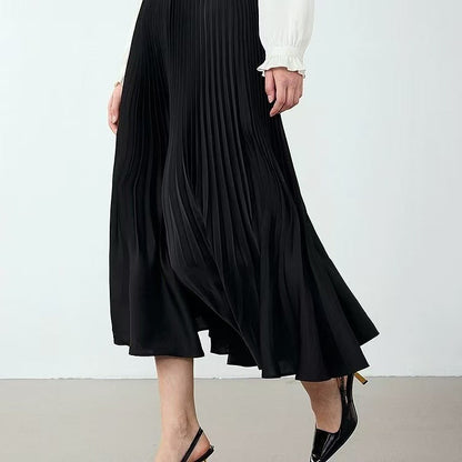 Shimmer Pleated Mermaid Midi Skirt