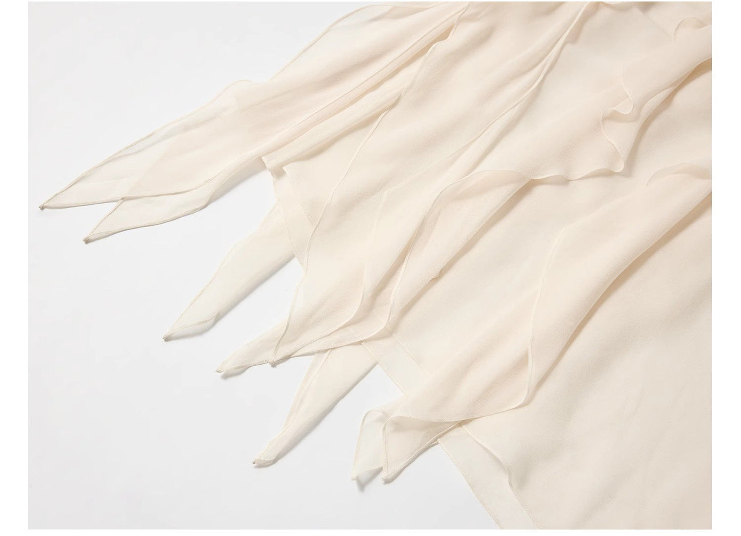 Asymmetric Ruffled Strappy Long Dress