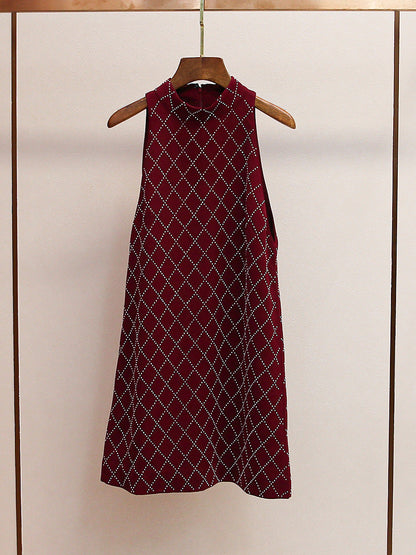 Red Strapless Dress with Crystal Embellishments