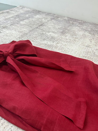 Linen Bow-Back Sleeveless Summer Dress