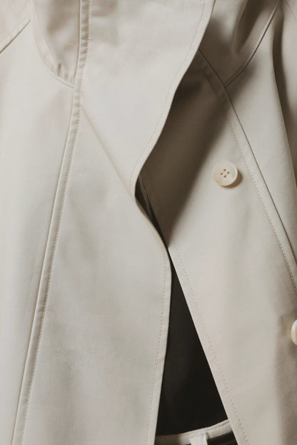 Draped Double-Breasted Tencel Trench Coat