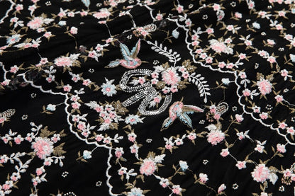 Belleza Princess-Cut Embroidered Maxi Evening Dress