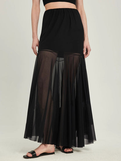 Urban Edge Tulle Panel Maxi Skirt