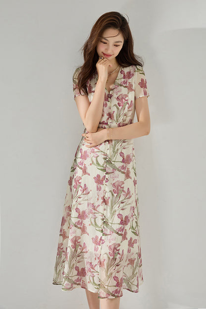 Aurielle Iris Floral Midi Dress