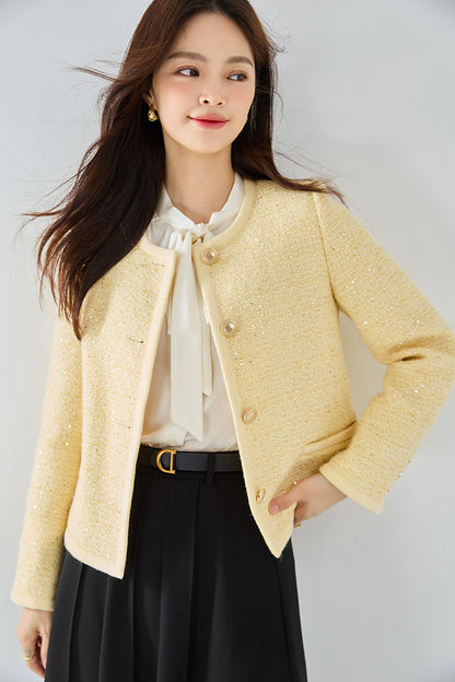 Aurielle Sequin Cropped Jacket