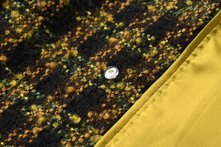 Yellow Tweed Textured Chic Blazer