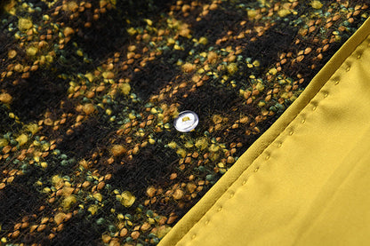 Yellow Tweed Textured Chic Blazer