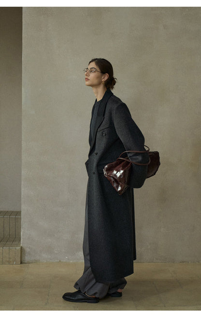 Classic Wool Belted Long Jacket Coat