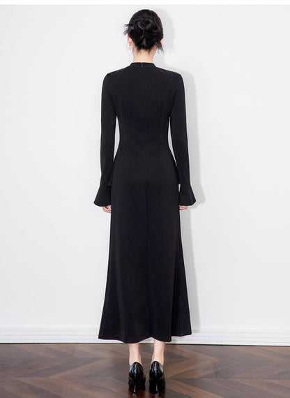 Timeless Black Dress with Crystal Details