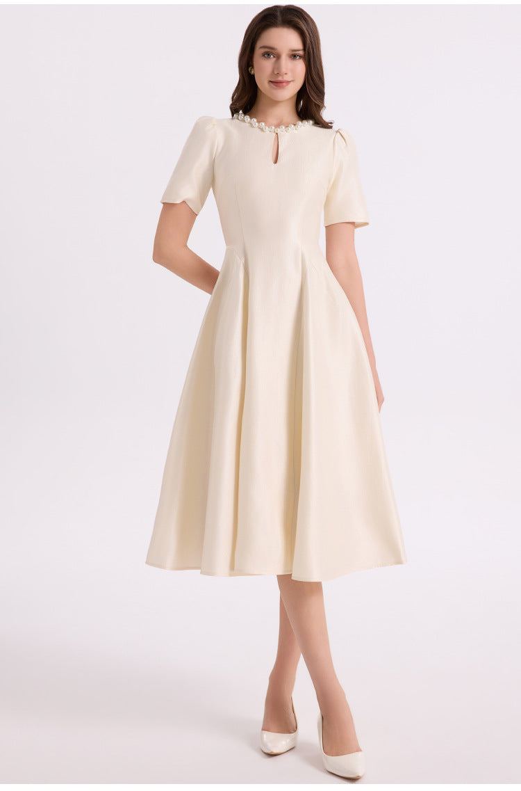 Pearl Collar Maxi Dress