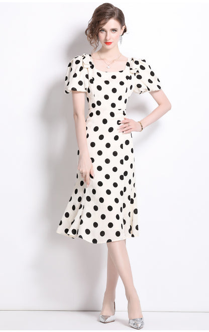 Polka Dot Bow Midi Dress