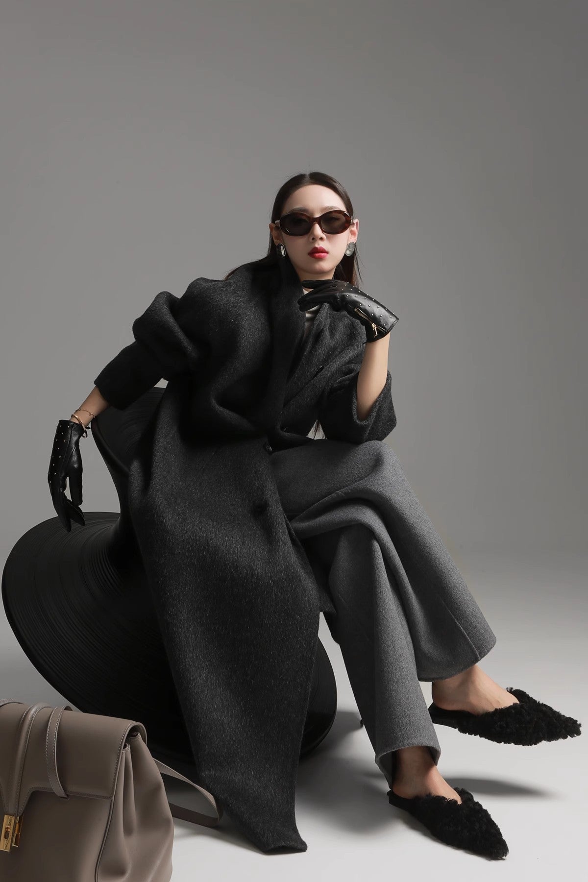 Alpaca Wool Double-Collar Coat