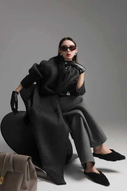 Alpaca Wool Double-Collar Coat