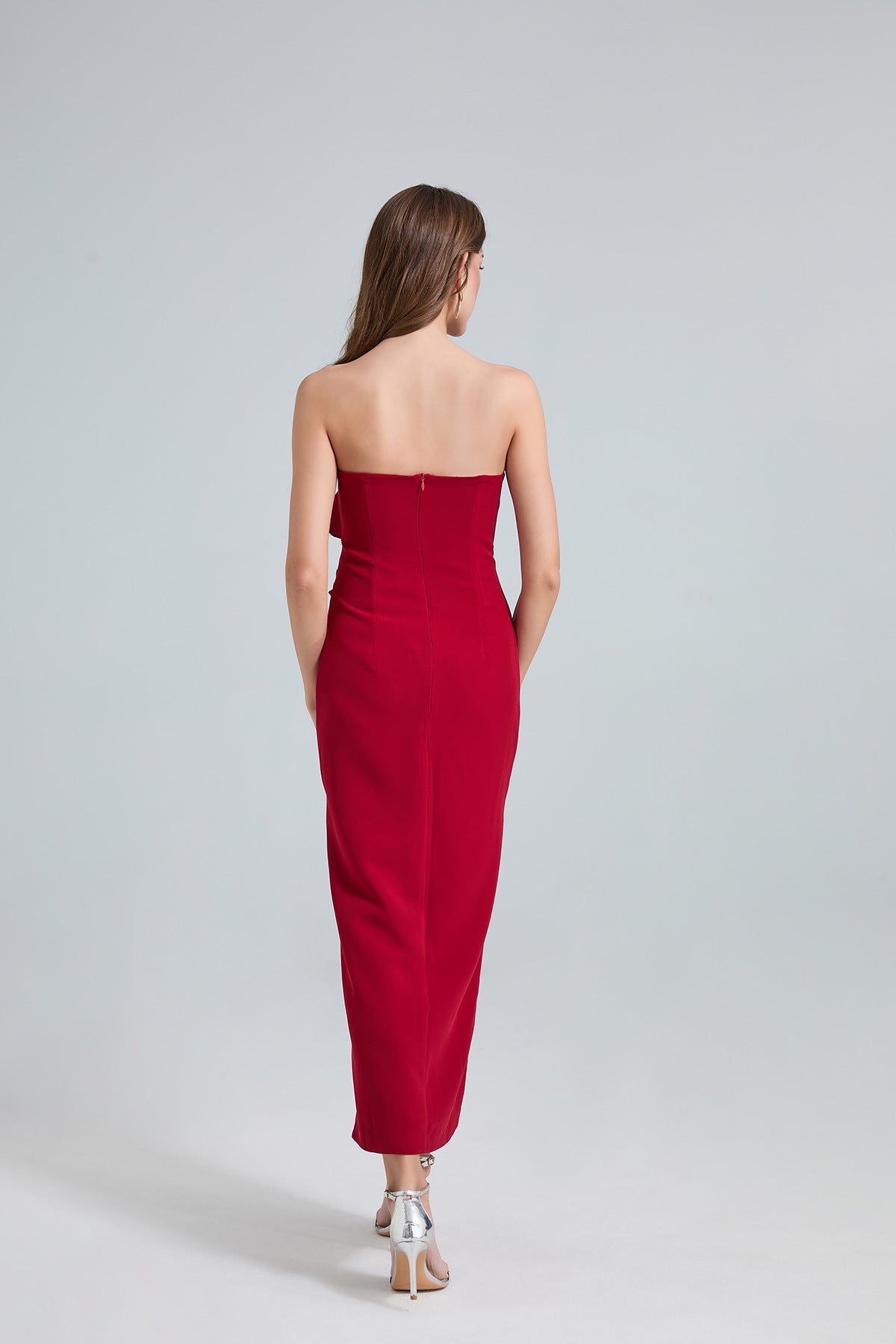 Rose Detail One-Shoulder Mermaid Evening Dress