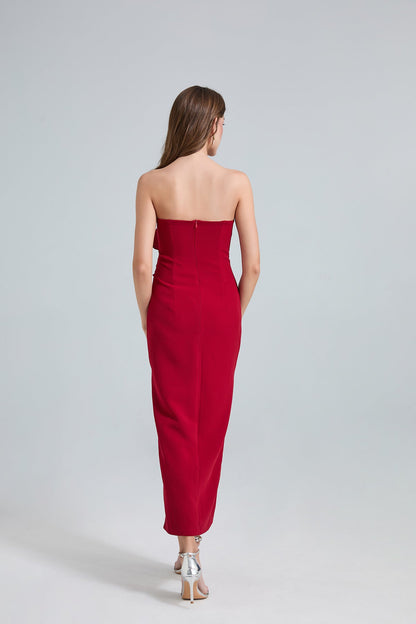 Rose Detail One-Shoulder Mermaid Evening Dress