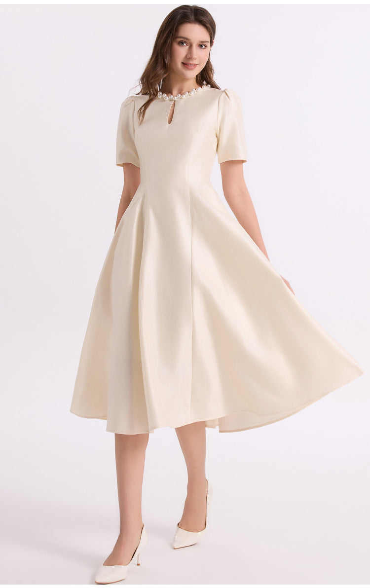 Pearl Collar Maxi Dress