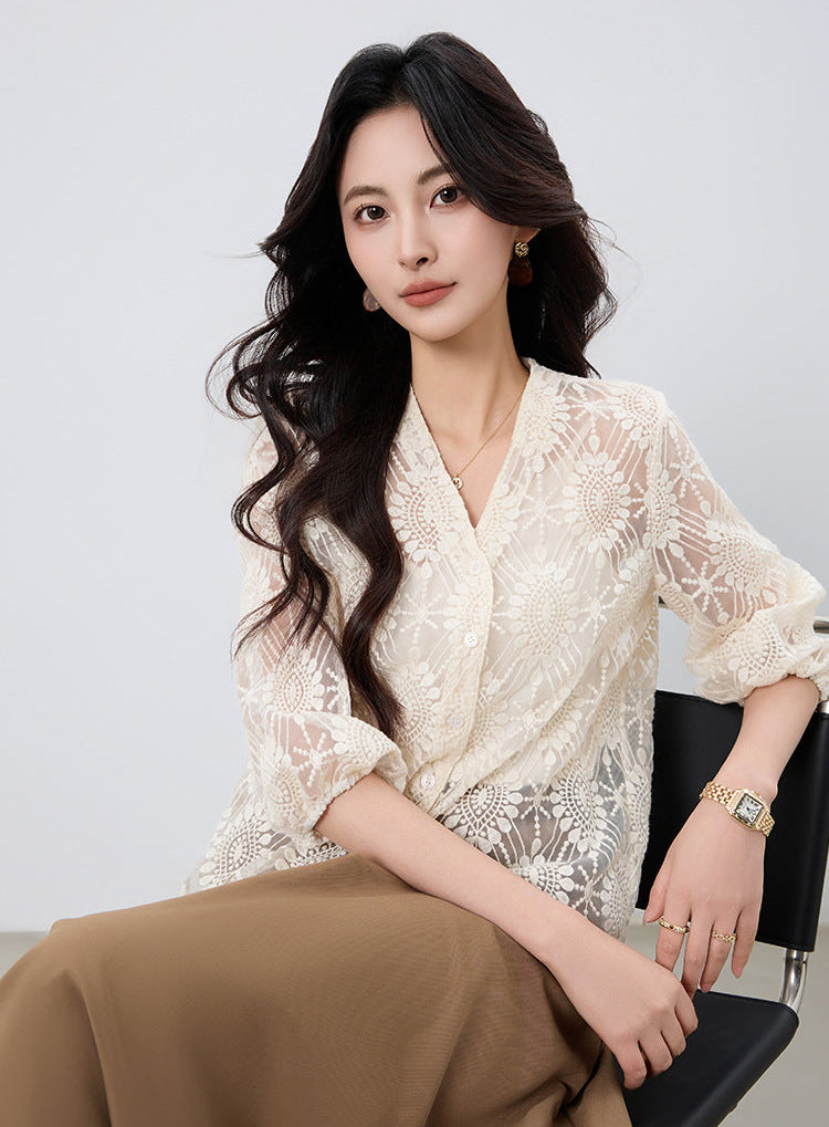 Elodie Lace Embroidered Blouse
