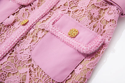 Hollow Lace Midi Dress