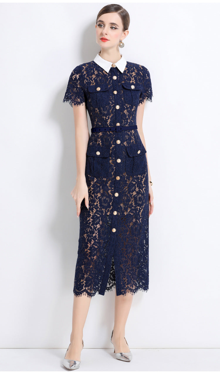 Lace Elegance Slim Fit Midi Dress