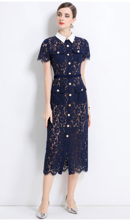 Lace Elegance Slim Fit Midi Dress