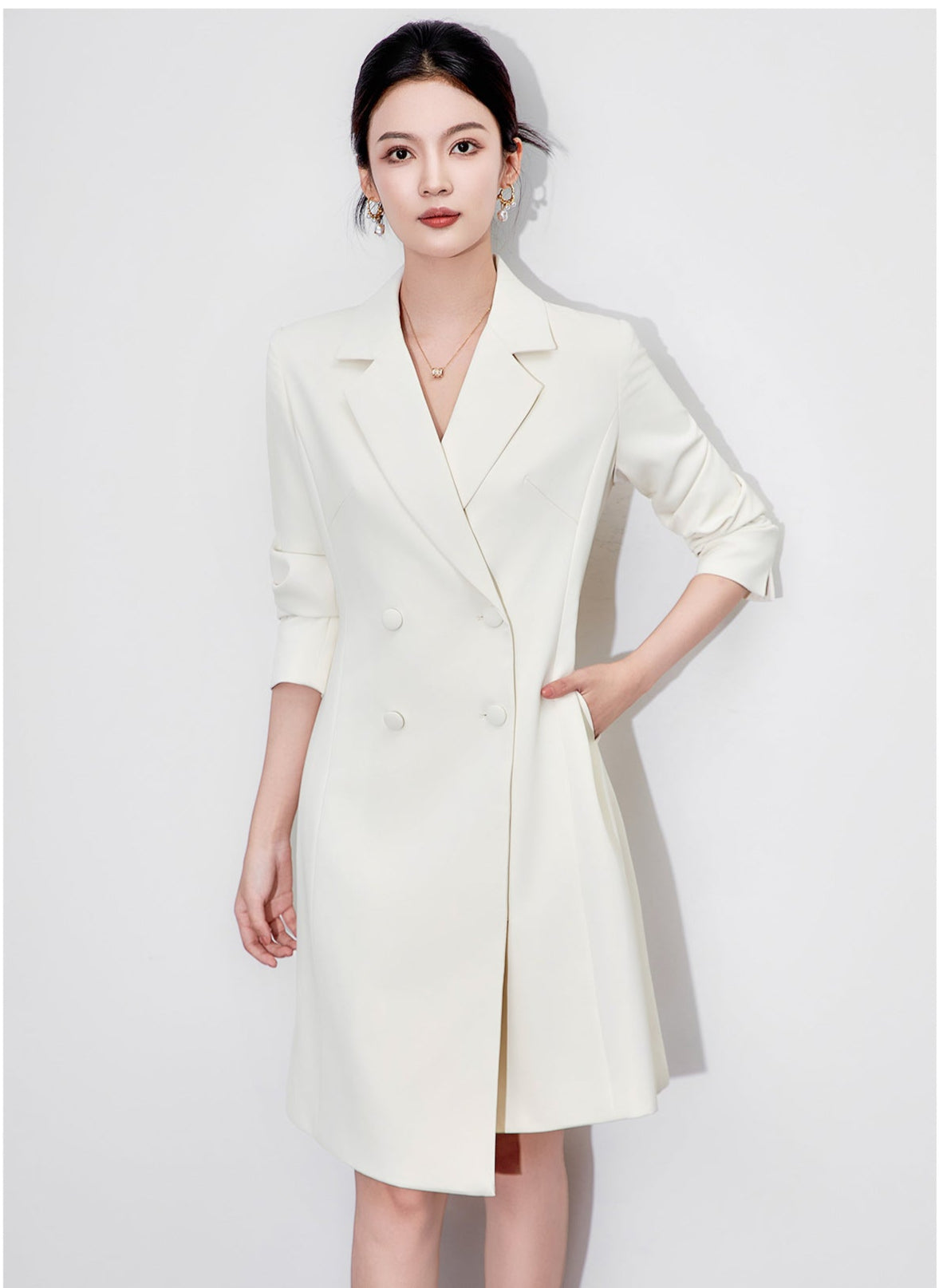 Elegant Double-Breasted Blazer Dress