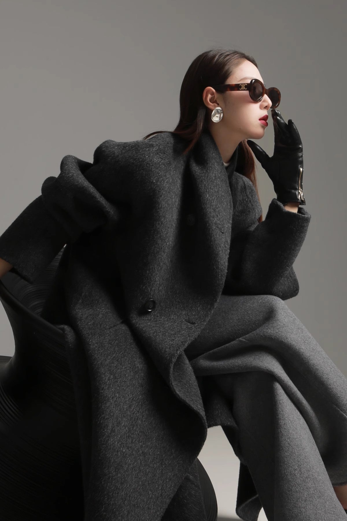 Alpaca Wool Double-Collar Coat