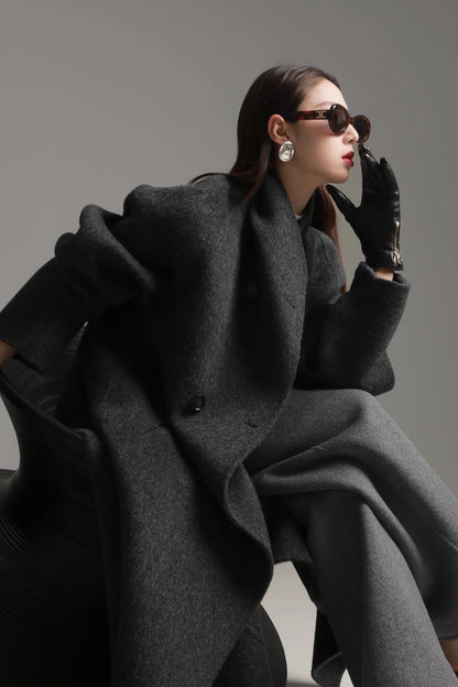 Alpaca Wool Double-Collar Coat