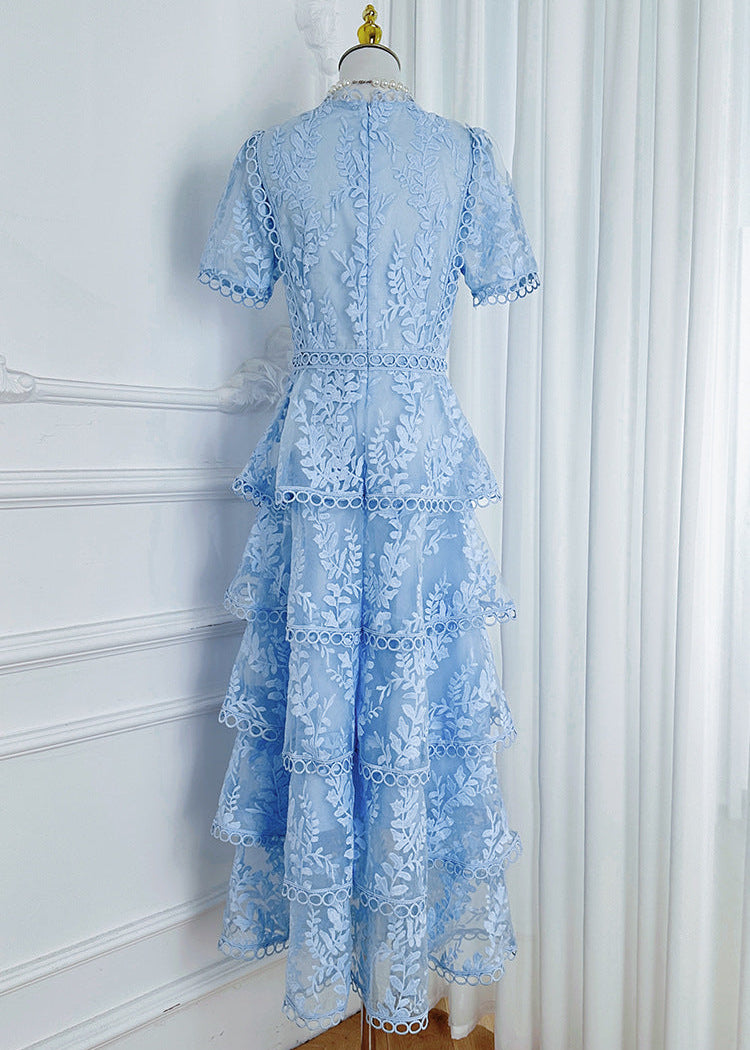Embroidered Ruffle Tiered Maxi Dress