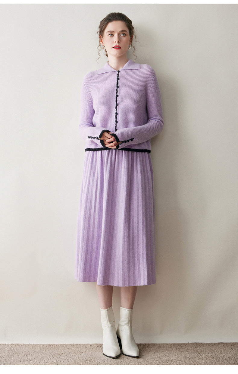 Color-Block Cashmere Cardigan