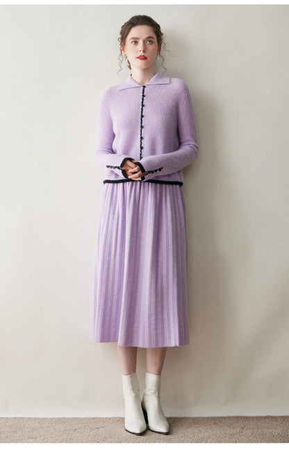 Color-Block Cashmere Cardigan