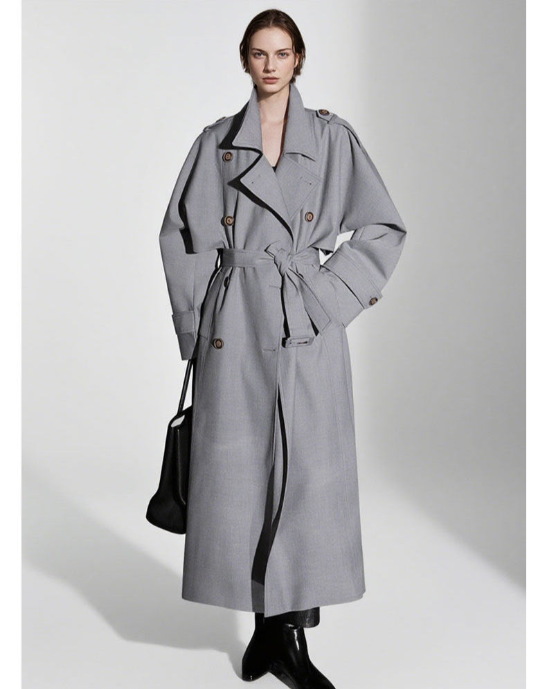 Goddess Silhouette Belted Long Trench Coat – Paris Edition