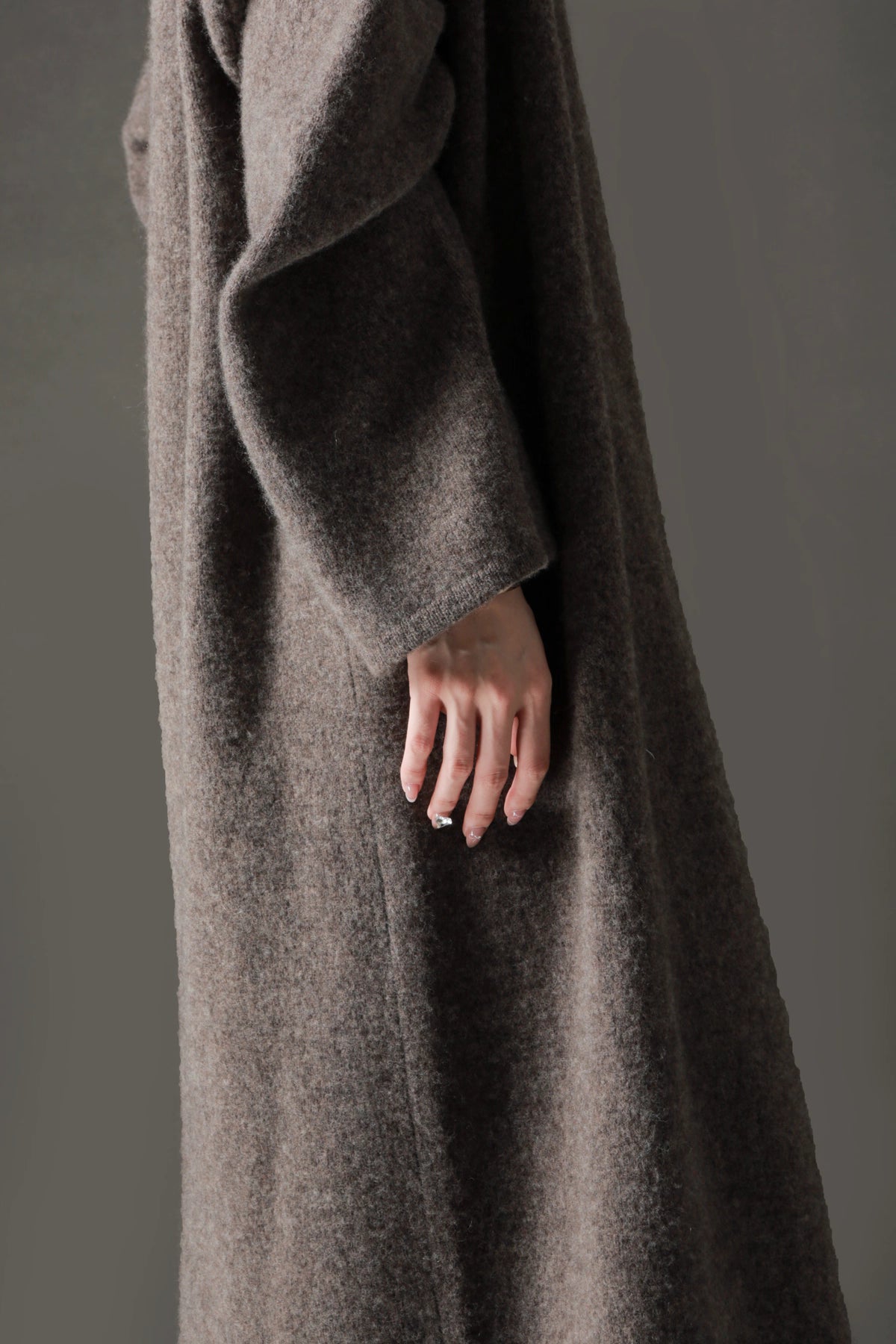 Minimalist Cashmere-Blend Wool Long Cardigan