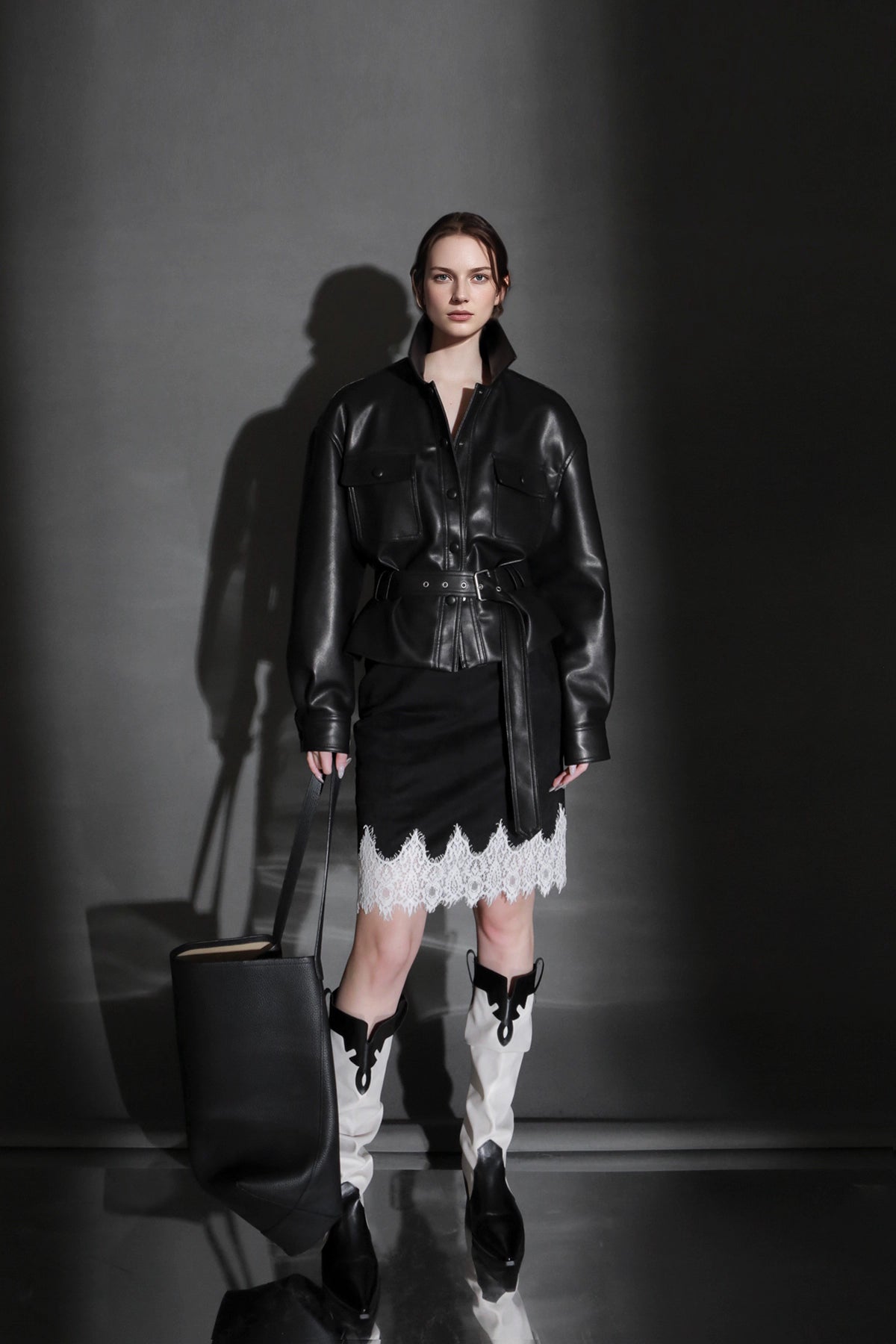 Polo Collar Genuine Lamb Leather Jacket