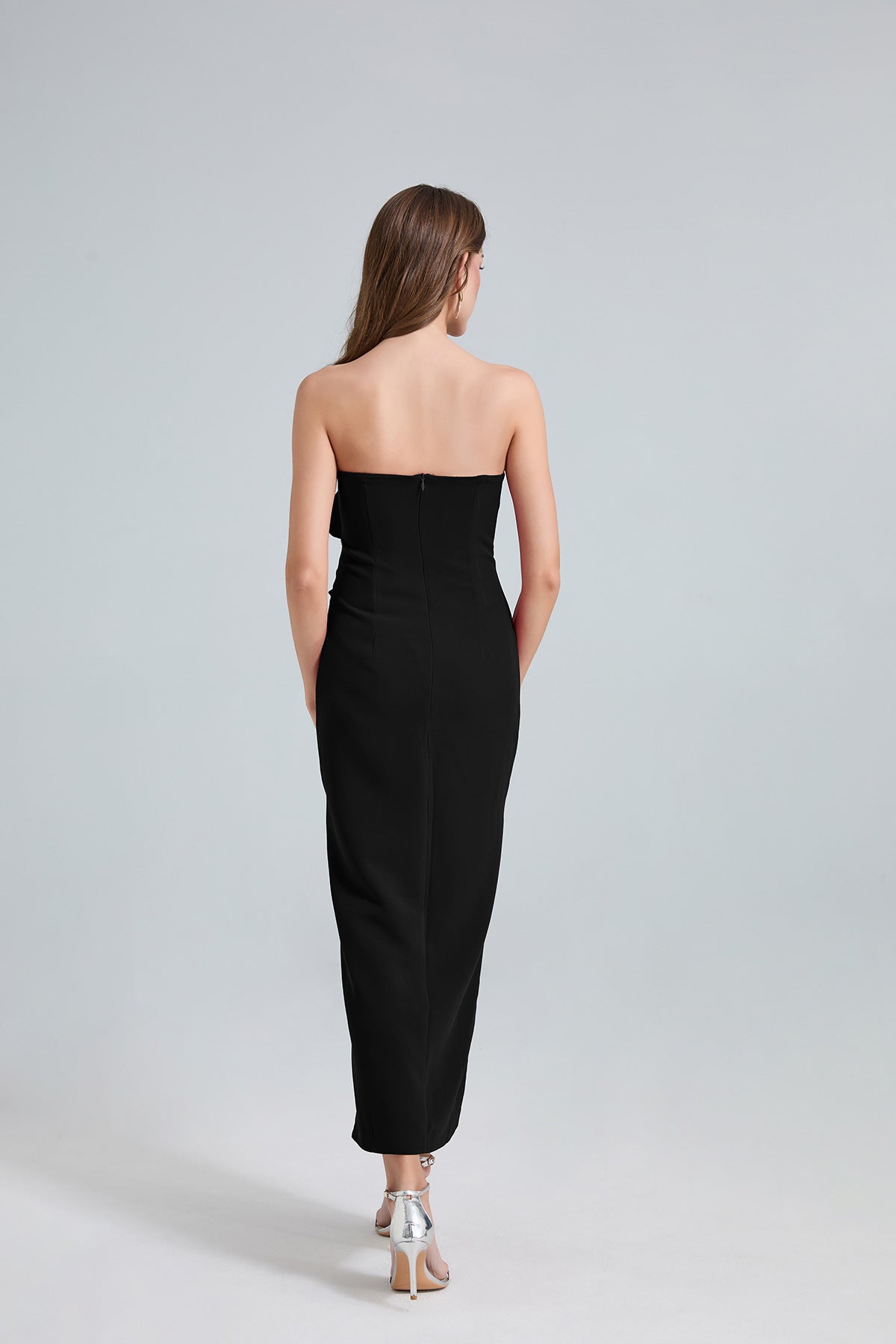 Rose Detail One-Shoulder Mermaid Evening Dress