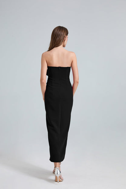 Rose Detail One-Shoulder Mermaid Evening Dress