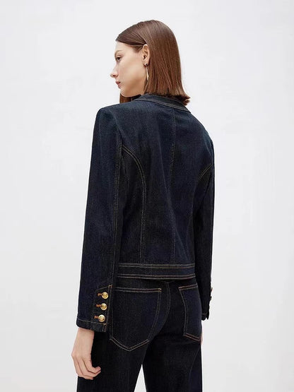 Navy Short Denim Jacket